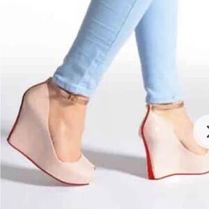 Melissa Cream Wedges with Red Soles
